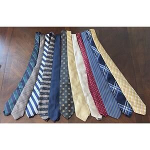 Lot 12 Neckties Mix Quilter Craft Multicolor Pattern Variety Tie Lots